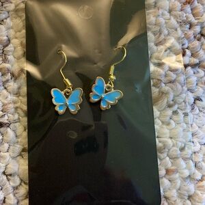 Light Blue Butterfly  earrings.